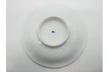 戦前　オールド香蘭社　有田焼　染錦　万年青　(大)約25cm　8寸/(小)約14cm　4.5寸　お料理を引き立ててくれる大皿&小皿5枚セット(おもと、オモト、植物、和皿、和食器、裏印、八寸、四寸五分)(R-080403)