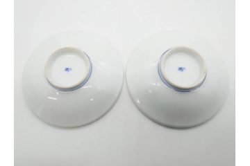 戦前　オールド香蘭社　有田焼　染錦　万年青　(大)約25cm　8寸/(小)約14cm　4.5寸　お料理を引き立ててくれる大皿&小皿5枚セット(おもと、オモト、植物、和皿、和食器、裏印、八寸、四寸五分)(R-080403)