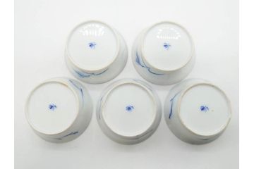 戦前　オールド香蘭社　有田焼　染付　色絵　金彩　(豆皿)約7cm　2.3寸/(花形皿)約10cm　3.2寸/(小皿)約11cm　3.4寸　(中皿)約14cm　4.6寸　様々なお料理が映える香蘭社の皿14点セット(ススキ、竹、桐、花、醤油皿、銘々皿、なます皿、深皿、変形皿、和皿、和食器、裏印、二寸三分、三寸二分、三寸四分、四寸六分)(R-080404)