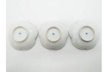 戦前　オールド香蘭社　有田焼　染付　色絵　金彩　(豆皿)約7cm　2.3寸/(花形皿)約10cm　3.2寸/(小皿)約11cm　3.4寸　(中皿)約14cm　4.6寸　様々なお料理が映える香蘭社の皿14点セット(ススキ、竹、桐、花、醤油皿、銘々皿、なます皿、深皿、変形皿、和皿、和食器、裏印、二寸三分、三寸二分、三寸四分、四寸六分)(R-080404)