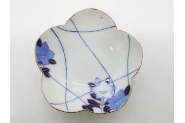 戦前　オールド香蘭社　有田焼　染付　色絵　金彩　(豆皿)約7cm　2.3寸/(花形皿)約10cm　3.2寸/(小皿)約11cm　3.4寸　(中皿)約14cm　4.6寸　様々なお料理が映える香蘭社の皿14点セット(ススキ、竹、桐、花、醤油皿、銘々皿、なます皿、深皿、変形皿、和皿、和食器、裏印、二寸三分、三寸二分、三寸四分、四寸六分)(R-080404)