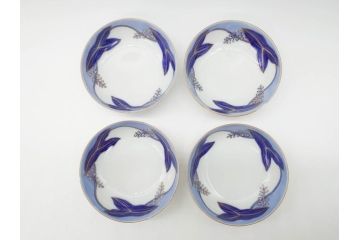 戦前　オールド香蘭社　有田焼　染付　色絵　金彩　(豆皿)約7cm　2.3寸/(花形皿)約10cm　3.2寸/(小皿)約11cm　3.4寸　(中皿)約14cm　4.6寸　様々なお料理が映える香蘭社の皿14点セット(ススキ、竹、桐、花、醤油皿、銘々皿、なます皿、深皿、変形皿、和皿、和食器、裏印、二寸三分、三寸二分、三寸四分、四寸六分)(R-080404)