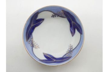 戦前　オールド香蘭社　有田焼　染付　色絵　金彩　(豆皿)約7cm　2.3寸/(花形皿)約10cm　3.2寸/(小皿)約11cm　3.4寸　(中皿)約14cm　4.6寸　様々なお料理が映える香蘭社の皿14点セット(ススキ、竹、桐、花、醤油皿、銘々皿、なます皿、深皿、変形皿、和皿、和食器、裏印、二寸三分、三寸二分、三寸四分、四寸六分)(R-080404)
