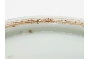 江戸〜明治期　永楽年製　古伊万里　染付　大皿　深鉢　深皿　約38cm　1尺2寸　緻密な絵付けが魅力の鉢(花、人物、風景、窓絵、青花、和食器、和皿、尺皿、一尺二寸)(R-080405)