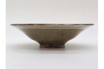 小林東五　對州窯　刷毛目(はけめ)　約20cm　6.6寸　土の温かみを感じる平皿(深皿、和皿、和食器、六寸六分、共箱付き)(R-080407)