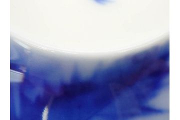 戦前　オールド香蘭社　有田焼　染付　アザミ　清楚な美しさが際立つカップ&ソーサー6客セット(薊、花、C&S、洋食器、裏印、共箱付き)(R-080410)