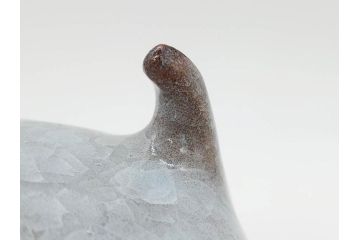 高麗陶房　宮岡英夫　高さ 約26cm　思わず見惚れる美しい佇まいの氷華紋四角壷(壺、花器、花入、花生、裏印、共布付き、共箱付き)(R-080412)