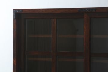 中古　美品!!　岩谷堂箪笥　漆塗り　和の情緒を感じる佇まいが魅力的な収納力抜群の水屋箪笥(食器棚、カップボード、戸棚、収納棚、キャビネット、上下バラ売り可能)(R-080417)
