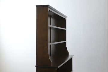 中古　美品　特注希少モデル!!　松本民芸家具　魅せる収納にもぴったりのおしゃれな大型飾り棚(食器棚、カップボード、陳列棚、収納棚、本棚、書棚、ブックシェルフ)(R-080418)