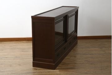 中古　美品!!　国産職人手造り　タモ材　桐(キリ)材　風雅　和洋どちらの空間にも馴染みやすい上質な作りの水屋箪笥サイドボード(収納棚、戸棚、サイドキャビネット、食器棚)(R-080419)