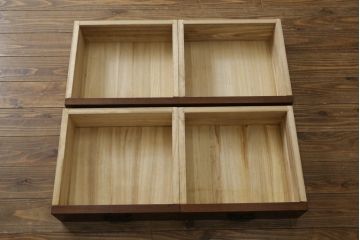 中古　美品!!　国産職人手造り　タモ材　桐(キリ)材　風雅　和洋どちらの空間にも馴染みやすい上質な作りの水屋箪笥サイドボード(収納棚、戸棚、サイドキャビネット、食器棚)(R-080419)