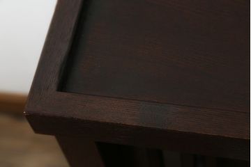 中古　美品!!　国産職人手造り　タモ材　桐(キリ)材　風雅　和洋どちらの空間にも馴染みやすい上質な作りの水屋箪笥サイドボード(収納棚、戸棚、サイドキャビネット、食器棚)(R-080419)