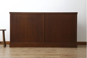中古　美品!!　国産職人手造り　タモ材　桐(キリ)材　風雅　和洋どちらの空間にも馴染みやすい上質な作りの水屋箪笥サイドボード(収納棚、戸棚、サイドキャビネット、食器棚)(R-080419)