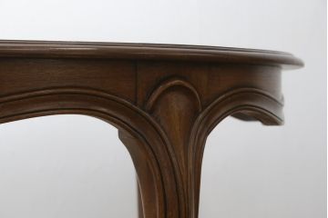 中古　DREXEL HERITAGE(ドレクセルヘリテイジ)　Touraine(ツーレイン)　滑らかな曲線が優雅な印象のダイニングテーブル(エクステンションテーブル、食卓、4人掛け、6人掛け、8人掛け、オーバル型)(定価約80万円)(R-080420)