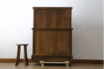 中古　美品　えぞ民芸家具製作所　インテリアえぞ(EZO)　ナラ材　グレースシリーズ　クラシカルで落ち着いた雰囲気が魅力的なライティングビューロー85(簿記机、ワークデスク、在宅用、在宅ワーク用、サイドキャビネット)(定価約236000円)(R-080422)