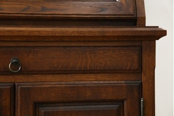 中古　美品　えぞ民芸家具製作所　インテリアえぞ(EZO)　ナラ材　グレースシリーズ　クラシカルで落ち着いた雰囲気が魅力的なライティングビューロー85　定価約236000円相当　(R-080422)