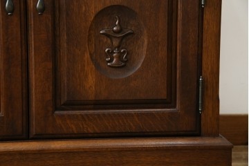 中古　美品　えぞ民芸家具製作所　インテリアえぞ(EZO)　ナラ材　グレースシリーズ　クラシカルで落ち着いた雰囲気が魅力的なライティングビューロー85　定価約236000円相当　(R-080422)