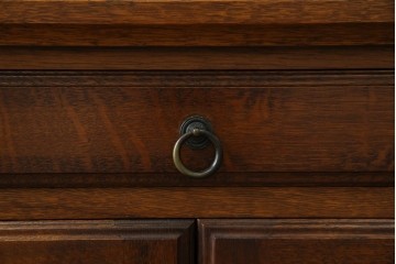 中古　美品　えぞ民芸家具製作所　インテリアえぞ(EZO)　ナラ材　グレースシリーズ　クラシカルで落ち着いた雰囲気が魅力的なライティングビューロー85　定価約236000円相当　(R-080422)