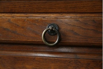 中古　美品　えぞ民芸家具製作所　インテリアえぞ(EZO)　ナラ材　グレースシリーズ　クラシカルで落ち着いた雰囲気が魅力的なライティングビューロー85　定価約236000円相当　(R-080422)