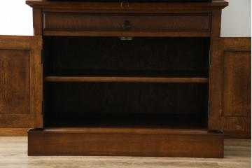 中古　美品　えぞ民芸家具製作所　インテリアえぞ(EZO)　ナラ材　グレースシリーズ　クラシカルで落ち着いた雰囲気が魅力的なライティングビューロー85　定価約236000円相当　(R-080422)