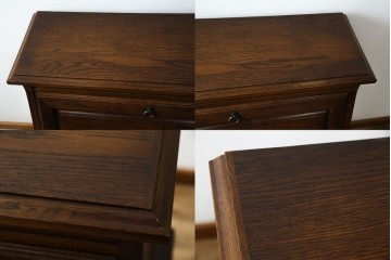 中古　美品　えぞ民芸家具製作所　インテリアえぞ(EZO)　ナラ材　グレースシリーズ　クラシカルで落ち着いた雰囲気が魅力的なライティングビューロー85　定価約236000円相当　(R-080422)