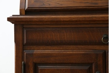 中古　美品　えぞ民芸家具製作所　インテリアえぞ(EZO)　ナラ材　グレースシリーズ　クラシカルで落ち着いた雰囲気が魅力的なライティングビューロー85　定価約236000円相当　(R-080422)