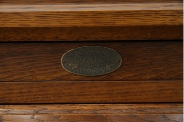 中古　美品　えぞ民芸家具製作所　インテリアえぞ(EZO)　ナラ材　グレースシリーズ　クラシカルで落ち着いた雰囲気が魅力的なライティングビューロー85　定価約236000円相当　(R-080422)