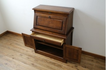 中古　美品　えぞ民芸家具製作所　インテリアえぞ(EZO)　ナラ材　グレースシリーズ　クラシカルで落ち着いた雰囲気が魅力的なライティングビューロー85　定価約236000円相当　(R-080422)