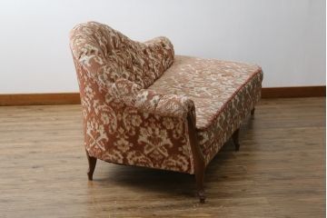 中古　美品　maruni(マルニ木工)　優雅な佇まいが魅力的な2Pソファ(2人掛けソファ、3P、二人掛け、三人掛け、シェーズロング、カウチソファ、長椅子、長イス)(定価約30万円)(R-080423)