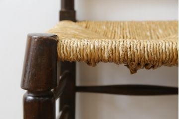 和製ビンテージ　松本民芸家具　ラダーバックがお洒落なラッシチェア(ダイニングチェア、椅子、イス、ヴィンテージ)(R-080427)