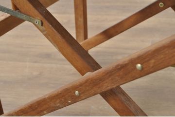 ビンテージ家具　スウェード生地　使いこまれた風合いが趣溢れる折り畳みのディレクターズチェア2脚セット(椅子、イス、アームチェア、ヴィンテージ、バラ売り可能)(R-080437)