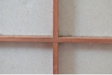 アンティーク建具　どこか懐かしい雰囲気を醸し出す裏障子付き格子戸2枚セット(引き戸、障子戸)(R-080441)