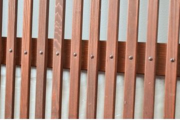 アンティーク建具　風情のある佇まいが魅力的な裏障子付き格子戸4枚セット(引き戸、障子戸)(R-080442)