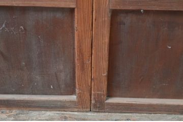 アンティーク建具　風情のある佇まいが魅力的な裏障子付き格子戸4枚セット(引き戸、障子戸)(R-080442)