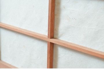 アンティーク建具　風情のある佇まいが魅力的な裏障子付き格子戸4枚セット(引き戸、障子戸)(R-080442)