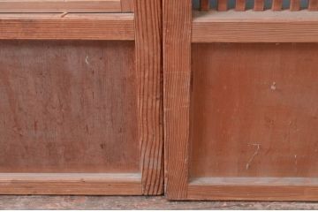 アンティーク建具　風情のある佇まいが魅力的な裏障子付き格子戸4枚セット(引き戸、障子戸)(R-080442)
