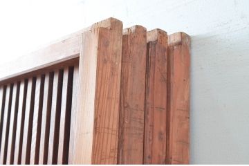 アンティーク建具　風情のある佇まいが魅力的な裏障子付き格子戸4枚セット(引き戸、障子戸)(R-080442)