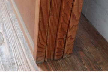アンティーク建具　風情のある佇まいが魅力的な裏障子付き格子戸4枚セット(引き戸、障子戸)(R-080442)