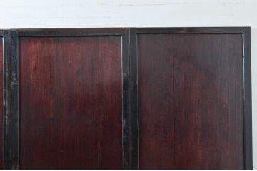 アンティーク建具　いぶされた味わいが魅力的な漆塗り板戸4枚セット(引き戸)(R-080444)