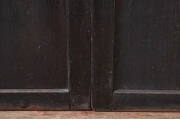 アンティーク建具　和モダンテイストのお部屋づくりに取り入れたい格子帯戸2枚セット(引き戸、格子戸)(R-080447)