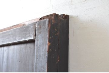 アンティーク建具　和モダンテイストのお部屋づくりに取り入れたい格子帯戸2枚セット(引き戸、格子戸)(R-080447)