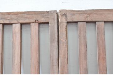アンティーク建具　和モダンな空間づくりにおすすめの荒格子戸2枚セット(引き戸)(R-080448)