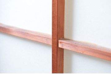 アンティーク建具　和の空間づくりにおすすめの擦り上げ幅狭障子戸4枚セット(擦り上げ障子戸、擦上障子戸、雪見障子戸、引き戸)(R-080451)