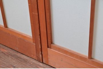 アンティーク建具　和の空間づくりにおすすめの擦り上げ幅狭障子戸4枚セット(擦り上げ障子戸、擦上障子戸、雪見障子戸、引き戸)(R-080451)