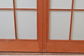 アンティーク建具　和の空間づくりにおすすめの擦り上げ幅狭障子戸4枚セット(擦り上げ障子戸、擦上障子戸、雪見障子戸、引き戸)(R-080451)