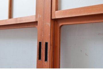 アンティーク建具　和の空間づくりにおすすめの擦り上げ幅狭障子戸4枚セット(擦り上げ障子戸、擦上障子戸、雪見障子戸、引き戸)(R-080452)