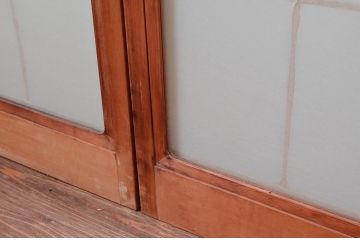 アンティーク建具　和の空間づくりにおすすめの擦り上げ幅狭障子戸4枚セット(擦り上げ障子戸、擦上障子戸、雪見障子戸、引き戸)(R-080452)