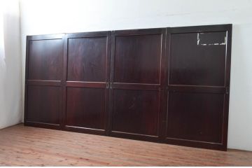アンティーク建具　和モダンな空間を演出する帯戸4枚セット(引き戸、板戸)(R-080453)