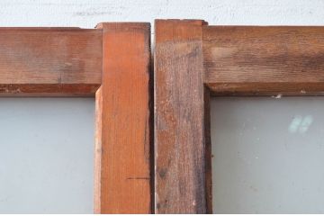 アンティーク建具　ペイント仕上げ限定　大正ロマンな雰囲気を盛り上げるガラス戸2枚セット(引き戸)(R-080454)