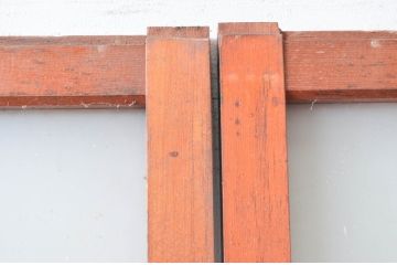 アンティーク建具　ペイント仕上げ限定　大正ロマンな雰囲気を盛り上げるガラス戸2枚セット(引き戸)(R-080454)